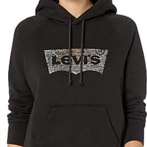 Levi's Black Long Sleeve Knit Silver Sequi…